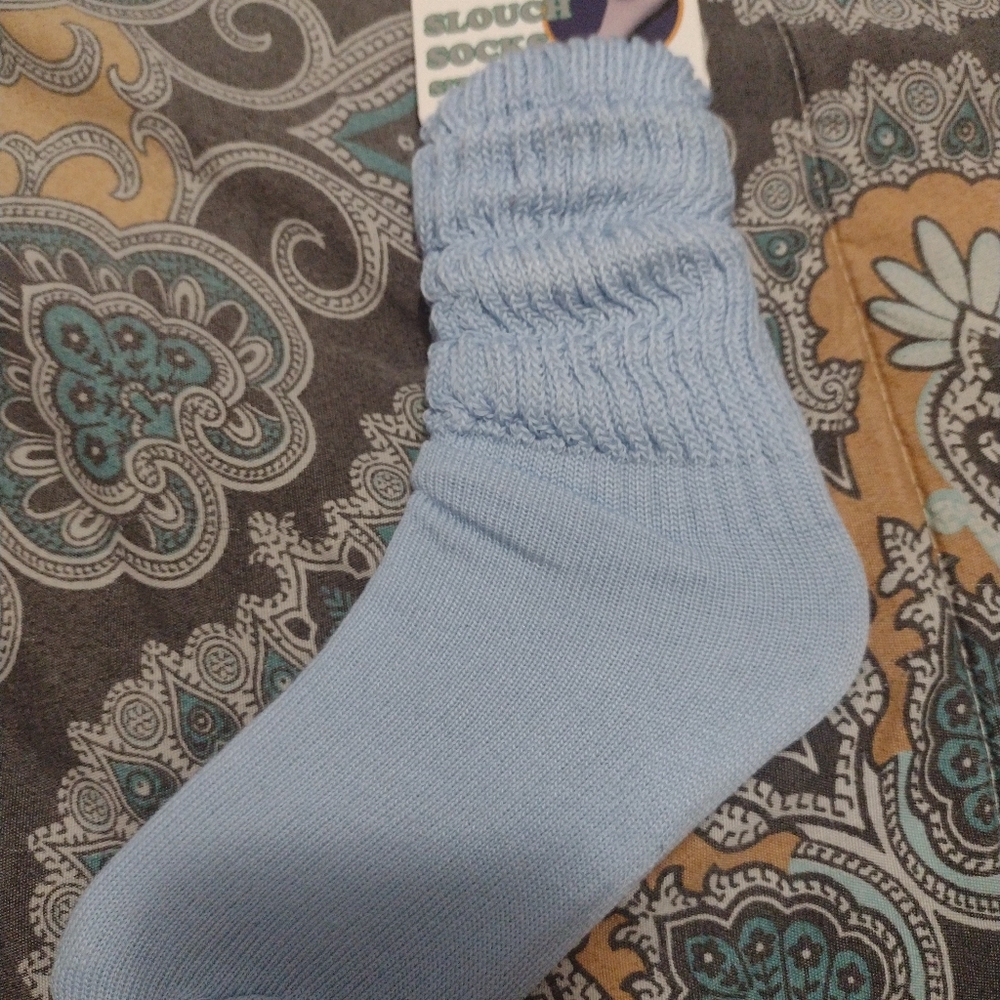 Kid light blue slouch sock sz 3-5